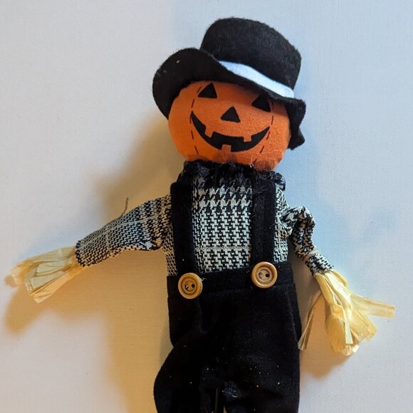 NWT Jack o' Lantern Scarecrow Halloween Decoration Floral Pick Straw Ashland NEW - Picture 2 of 8